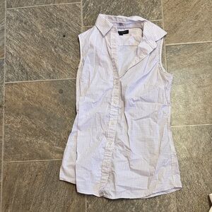 Banana Republic White Sleeveless Button-Up Tank